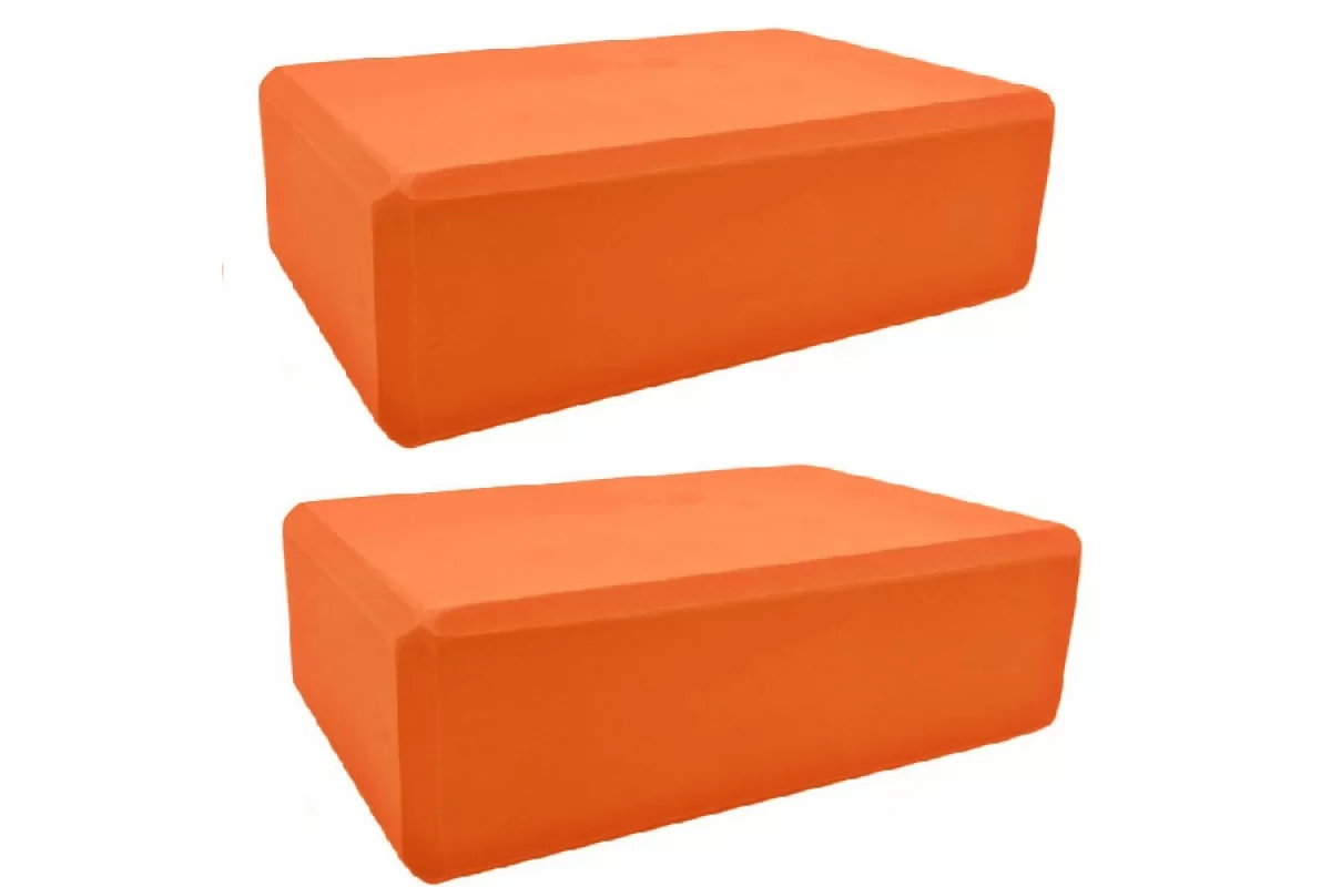 Фото Блоки для йоги BE300-9 полумягкие 2 штуки оранжевый (E42942) 10022225 со склада магазина СпортСЕ