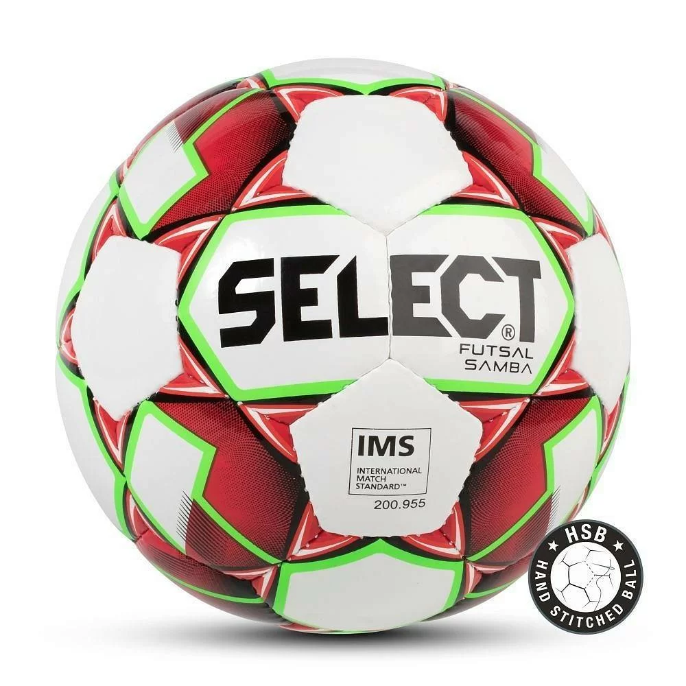 Фото Мяч футзальный Select Futsal Samba №4 IMS 32п. глянц. ТПУ руч.сш. бел-красн-зелен 852618-003 со склада магазина СпортСЕ