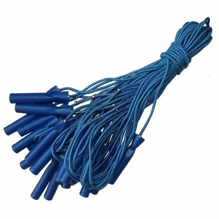 Фото Скакалка 2.8 м с подшипником H09995 ручки пластик витой шнур с пружиной синяя 10012867 со склада магазина СпортСЕ