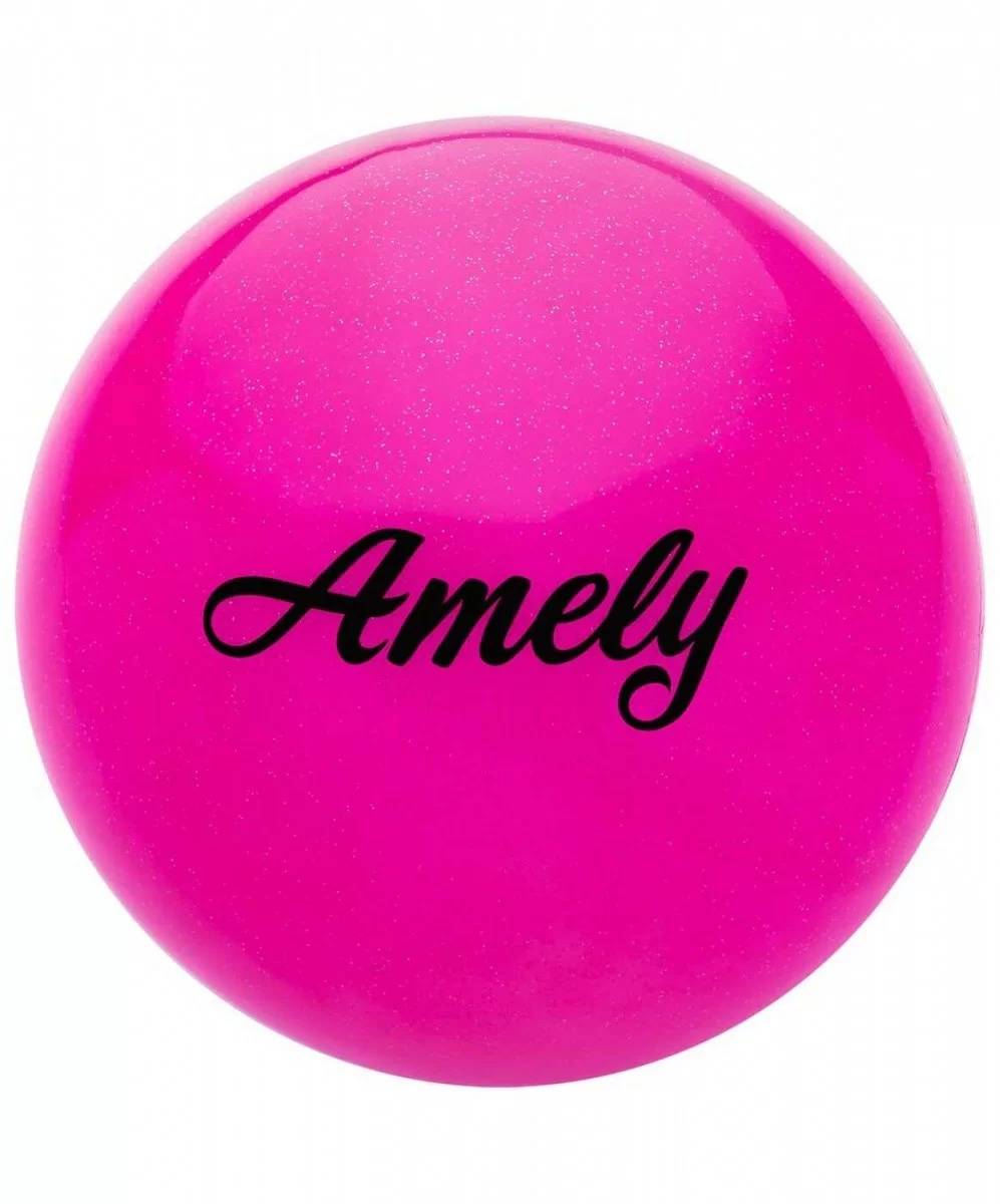 Фото Мяч для художественной гимнастики 15 см Amely с блестками розовый AGB-102 со склада магазина СпортСЕ