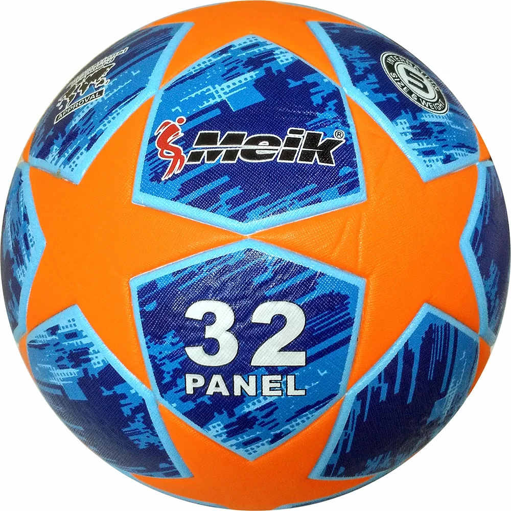Фото Мяч футбольный Meik-Лига Чемпионов R18028-D синий/оранжевый 10016774 со склада магазина СпортСЕ
