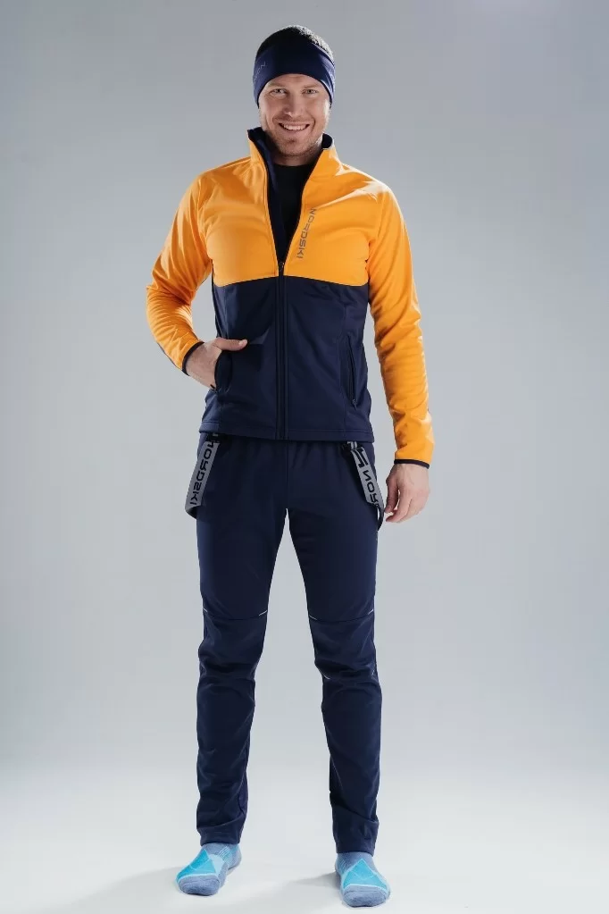 Фото Куртка разминочная Nordski Premium Orange/Blueberry NSM443257 со склада магазина СпортСЕ
