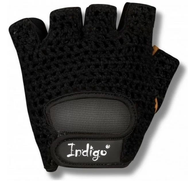 Фото Перчатки Indigo Е081 сетка, кожа черные Е081 со склада магазина СпортСЕ