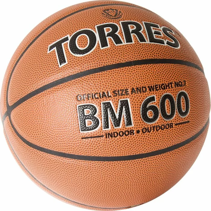 Фото Мяч баскетбольный Torres BM600 №7 ПУ темно коричневый-черный B32027 со склада магазина СпортСЕ