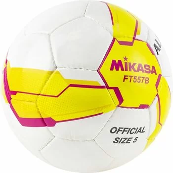 Фото Мяч футбольный Mikasa FT557B-YP №5 бело-желтый со склада магазина СпортСЕ