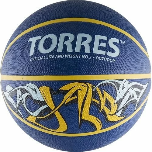 Фото Мяч баскетбольный Torres Jam №7 резина син-желт-голубой B02047 со склада магазина СпортСЕ