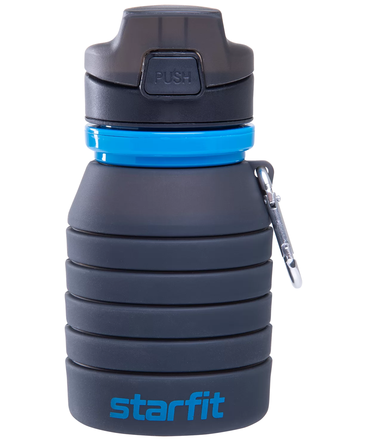 Фото Бутылка для воды StarFit FB-100 с карабином складная серый УТ-00016606 со склада магазина СпортСЕ