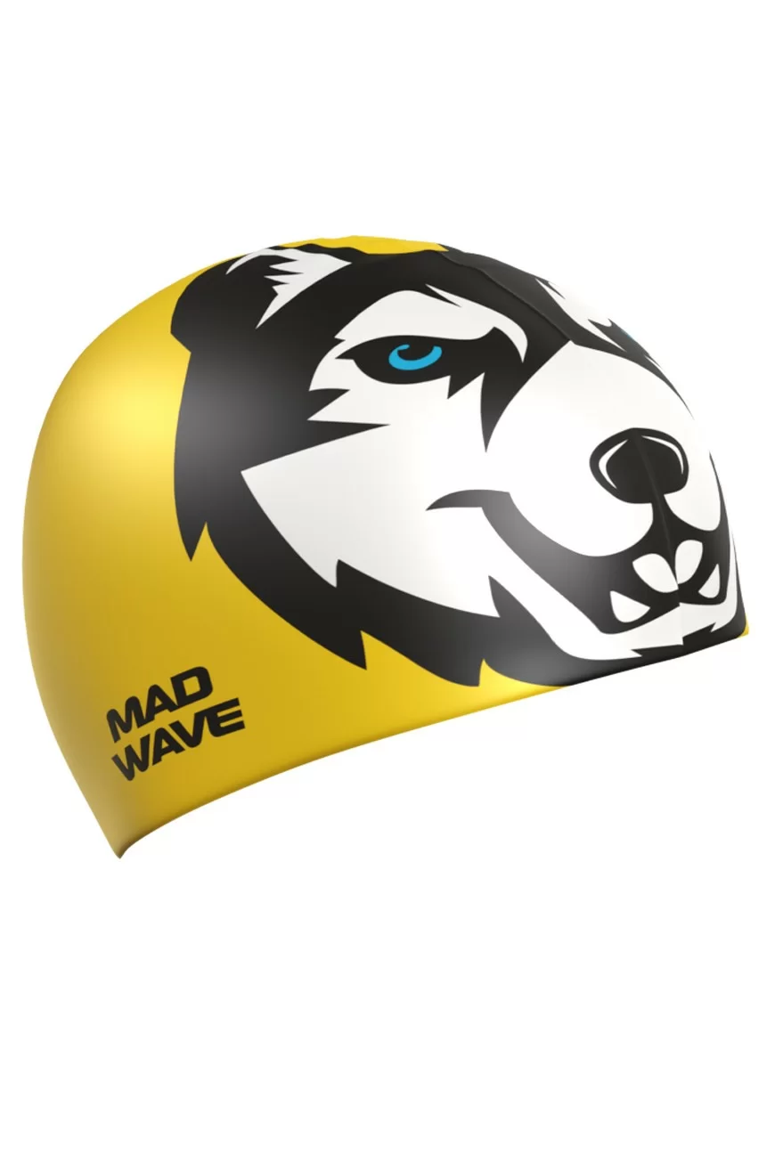 Фото Шапочка для плавания Mad Wave Husky Yellow M0557 10 0 06W со склада магазина СпортСЕ