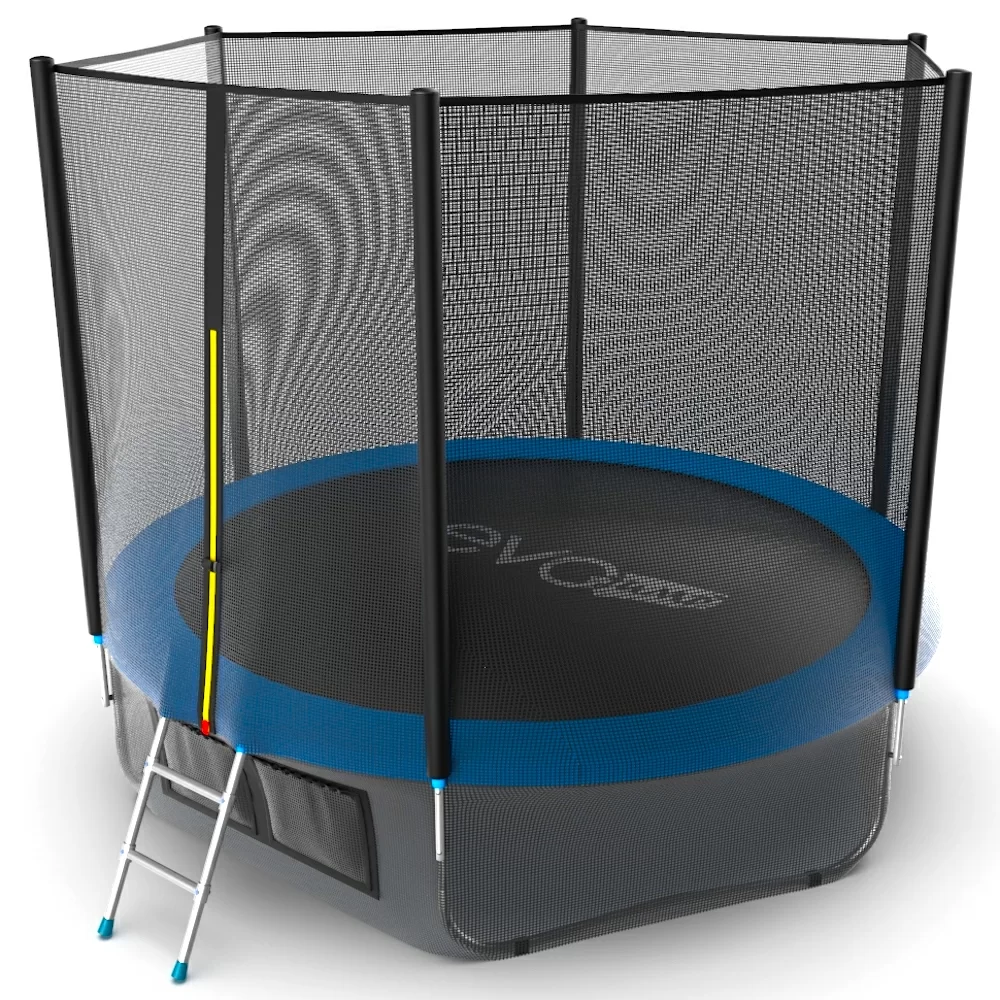 Фото EVO JUMP External 10ft (Blue) + Lower net. Батут с внешней сеткой и лестницей, диаметр 10ft (синий) + нижняя сеть со склада магазина СпортСЕ