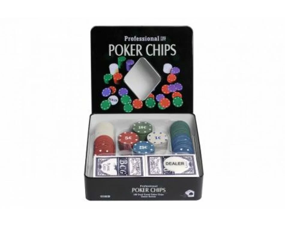 Фото Набор для игры в покер на 100 фишек PS-100 с номиналом со склада магазина СпортСЕ
