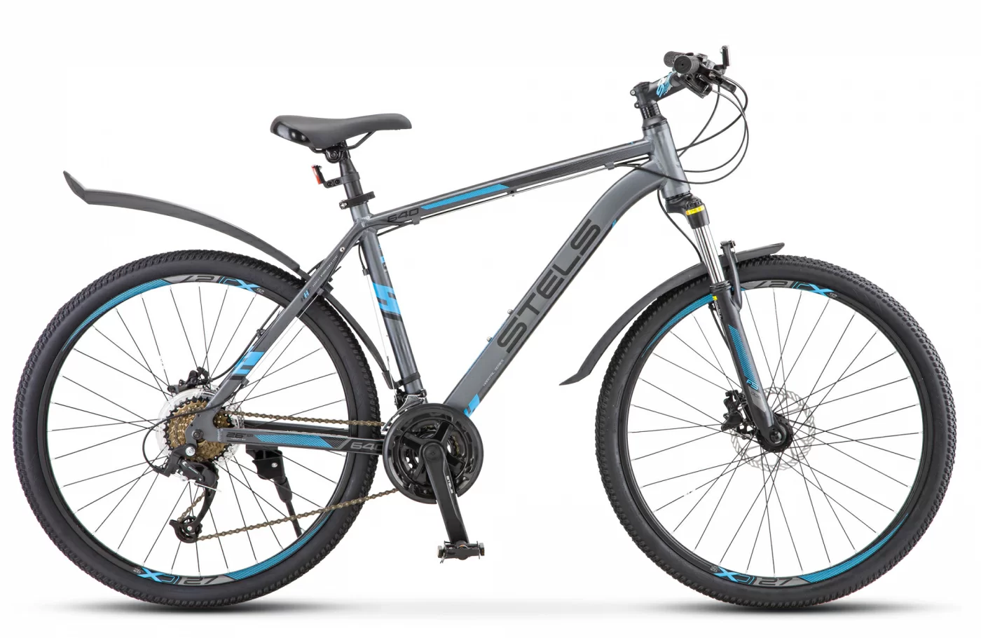 Фото Велосипед Stels Navigator-640 D 26" (2021) серый/синий V010 со склада магазина СпортСЕ