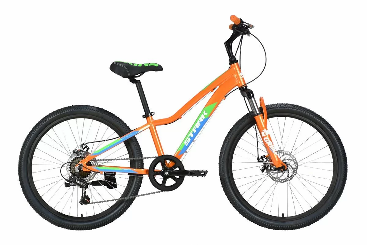 Фото Велосипед Stark Rocket 24.1 D(2023)  оранжевый/зеленый/белый со склада магазина СпортСЕ