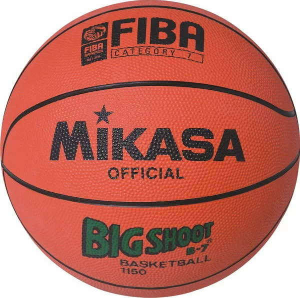 Фото Мяч баскетбольный Mikasa 1150 №7 резина FIBA III категории оранж-черный со склада магазина СпортСЕ