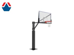 Стойка баскетбольная фланцевая вынос 1600мм (столб 180х180)/щит/кольцо ФИБА/сетка/протектор/защит