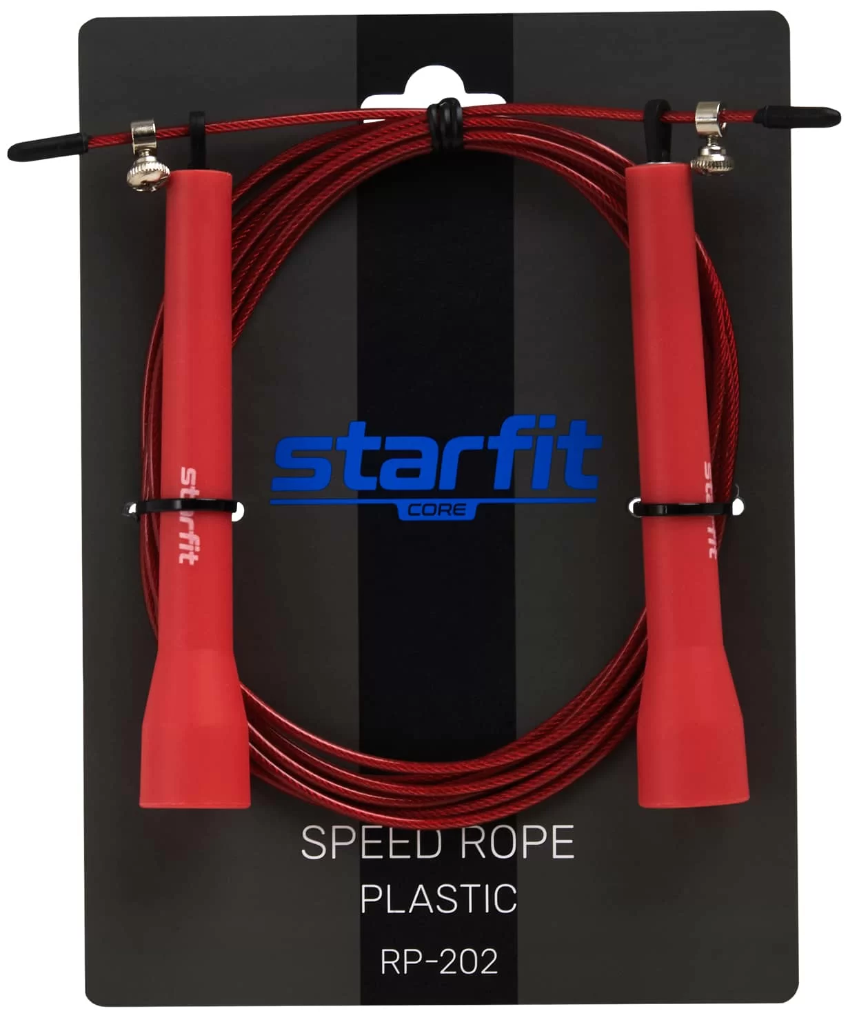 Фото Скакалка 3 м StarFit RP-202 с подшипниками с пластиковыми ручками, красный УТ-00019265 со склада магазина СпортСЕ