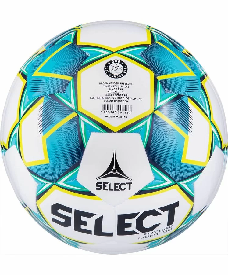 Фото Мяч футбольный Select Future Light DB №4 белый/бирюзовый/желтый 811119 со склада магазина СпортСЕ