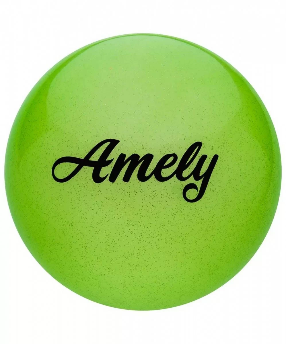 Фото Мяч для художественной гимнастики 19 см Amely AGB-102 с блестками зеленый со склада магазина СпортСЕ