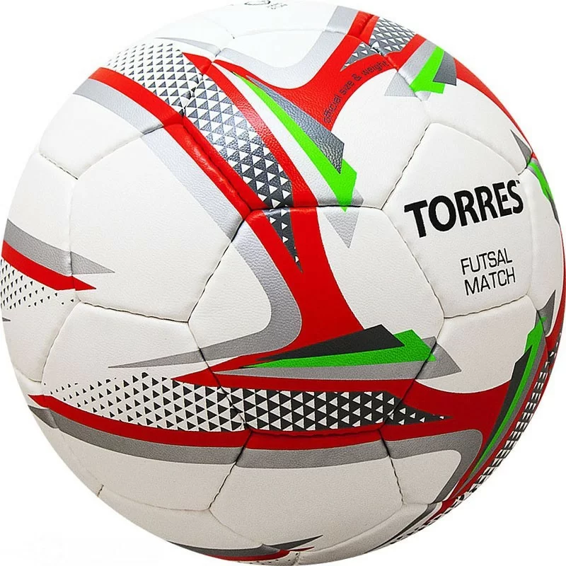 Фото Мяч футзальный Torres Futsal Match р.4 32 пан. PU 4 подкл. слоя бело-серебр-крас. F31864 со склада магазина СпортСЕ