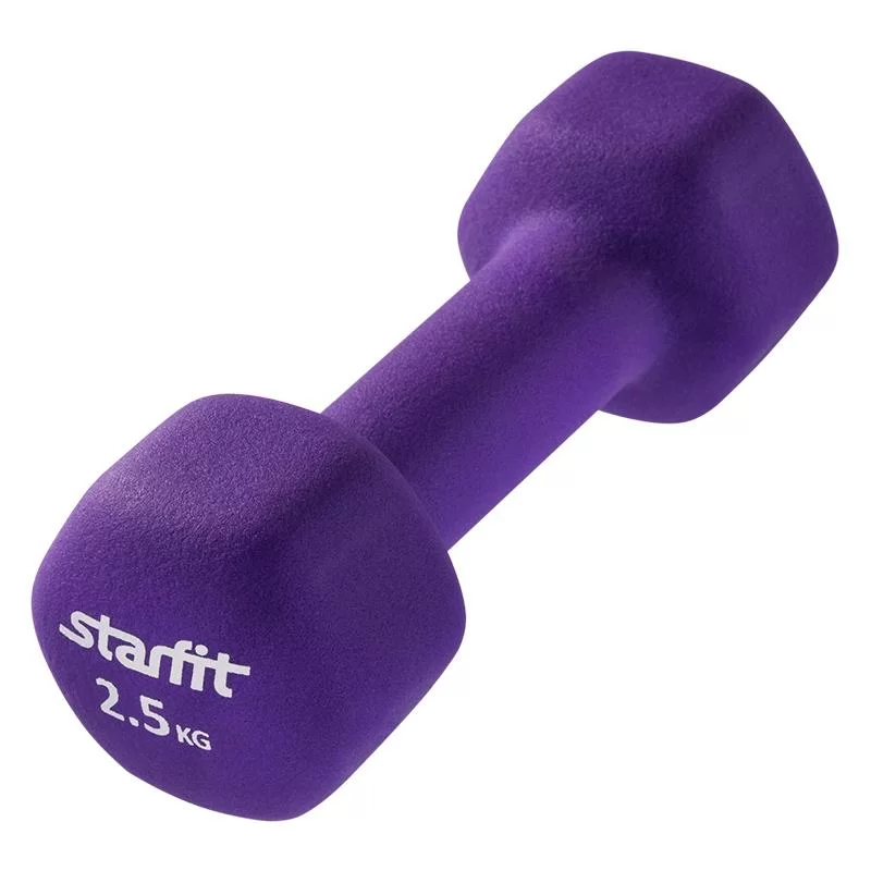 Фото Гантель неопреновая 2.5 кг StartFit DB-201 фиолетовая УТ-00009071 со склада магазина СпортСЕ