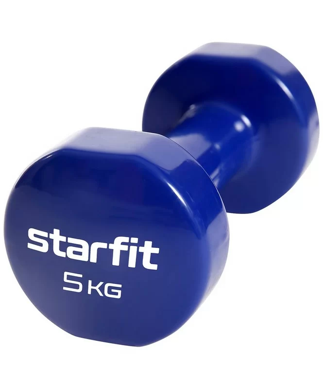 Фото Гантели виниловые 5 кг StarFit Core DB-101 темно-синий (пара) УТ-00020387 со склада магазина СпортСЕ