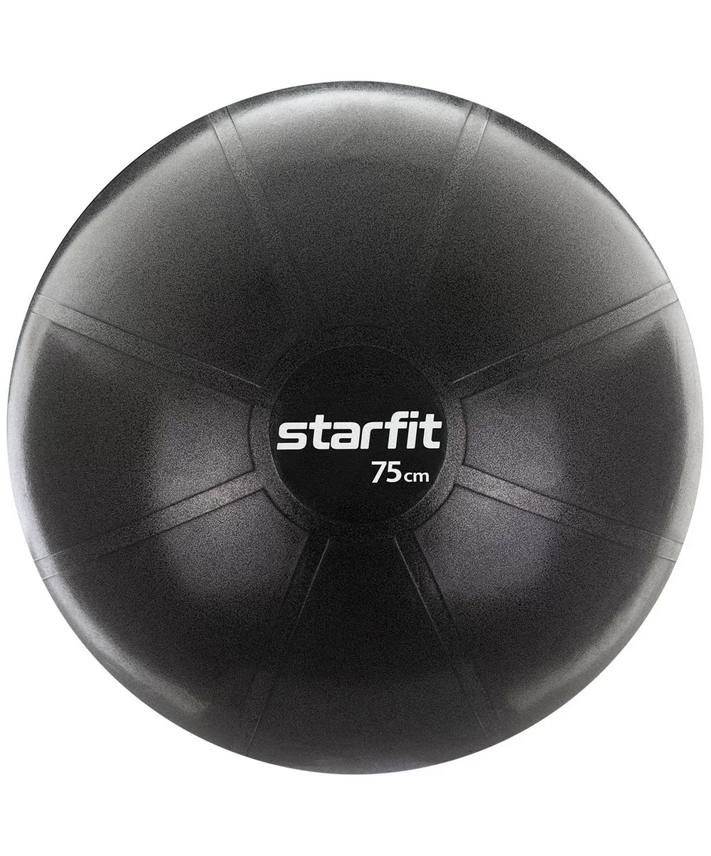 Фото Фитбол 75 см StarFit Pro GB-107 1400 гр без насоса антивзрыв чёрный 16553 со склада магазина СпортСЕ