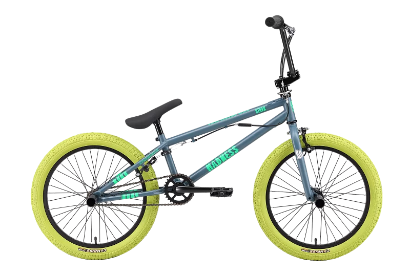 Фото Велосипед Stark Madness BMX 2 (2025) темно-серый матовый/зеленый неон/зеленый со склада магазина СпортСЕ