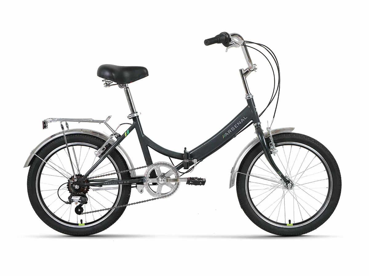 Фото Велосипед Forward Arsenal 20 2.0 (2022)  темно-серый/зеленый RBK22FW20536 со склада магазина СпортСЕ