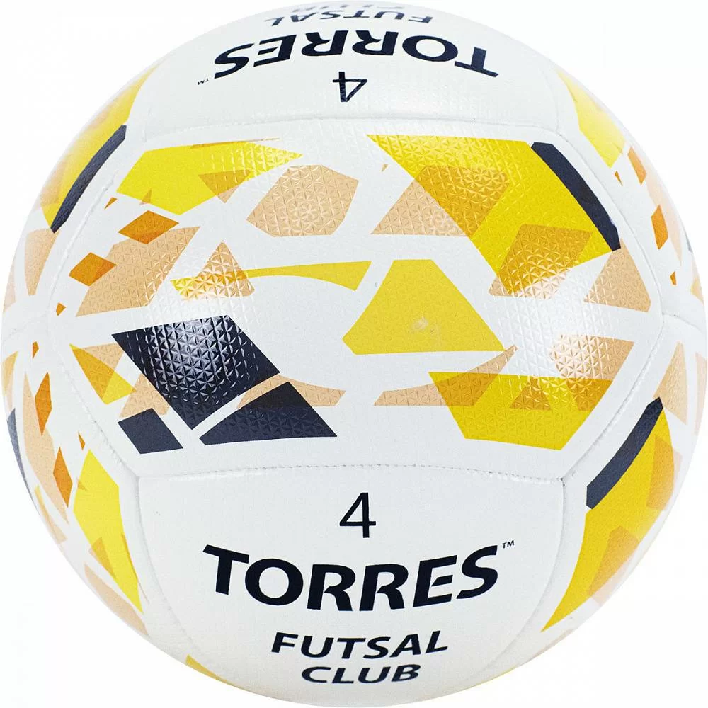 Фото Мяч футзальный Torres Futsal Club №4 10 пан. PU гибрид. сш. бело-зол-чер FS32084 со склада магазина СпортСЕ