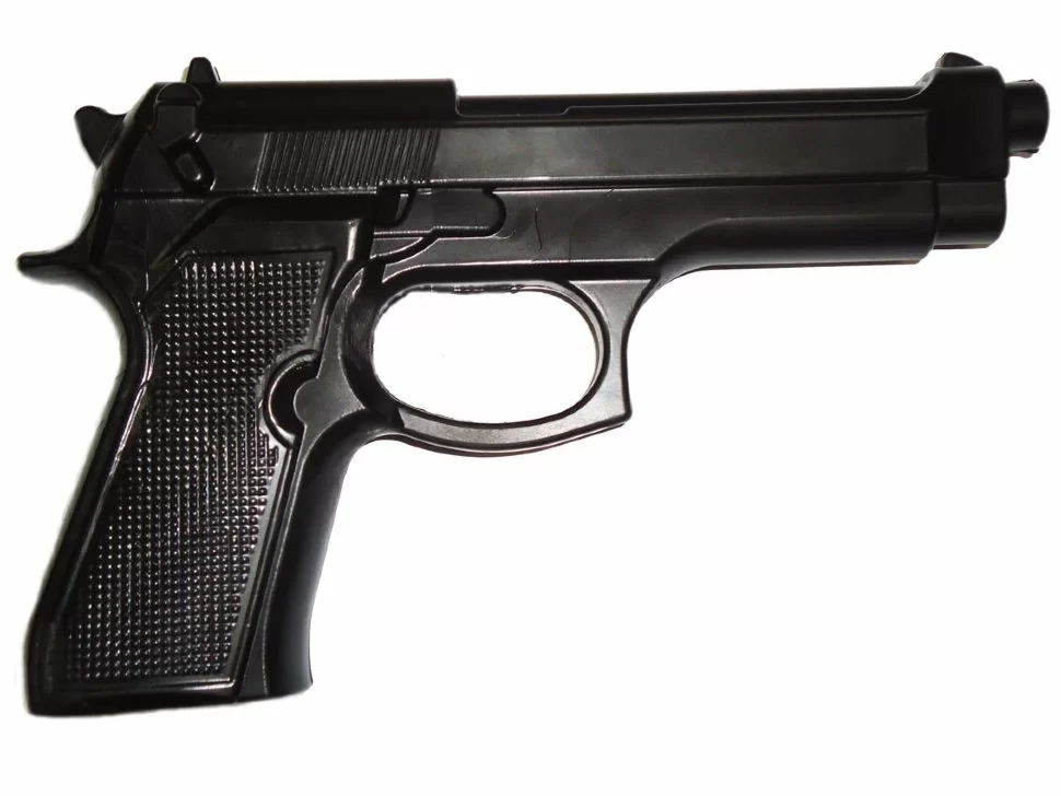 Фото Пистолет тренировочный ПТ-1М мягкий термоэластопласт 430гр. черный 10014312 со склада магазина СпортСЕ