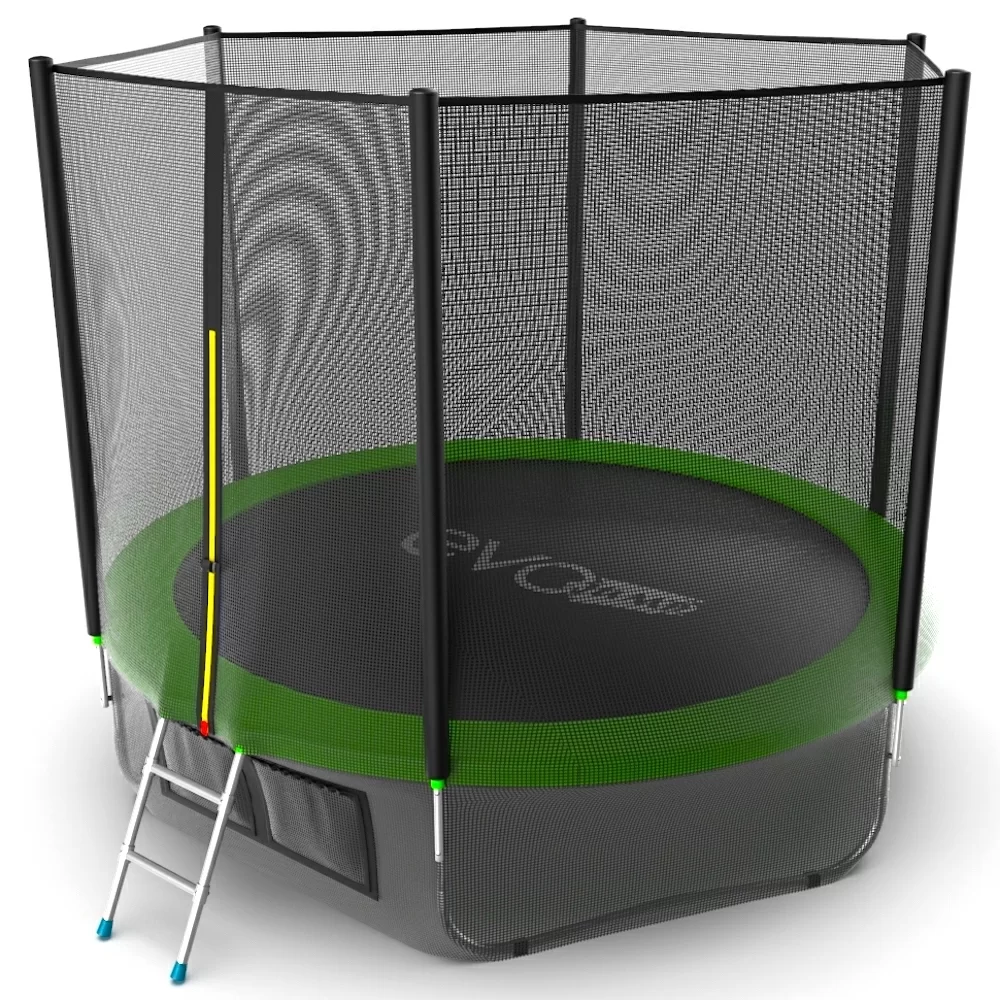 Фото EVO JUMP External 10ft (Green) + Lower net. Батут с внешней сеткой и лестницей, диаметр 10ft (зеленый) + нижняя сеть со склада магазина СпортСЕ