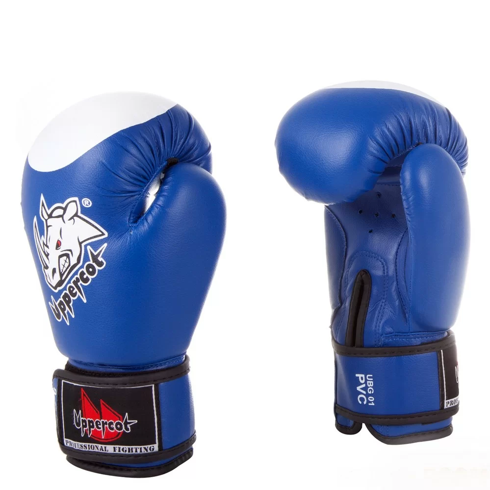 Фото Перчатки боксерские Uppercot UBG-01 PVC Blue со склада магазина СпортСЕ