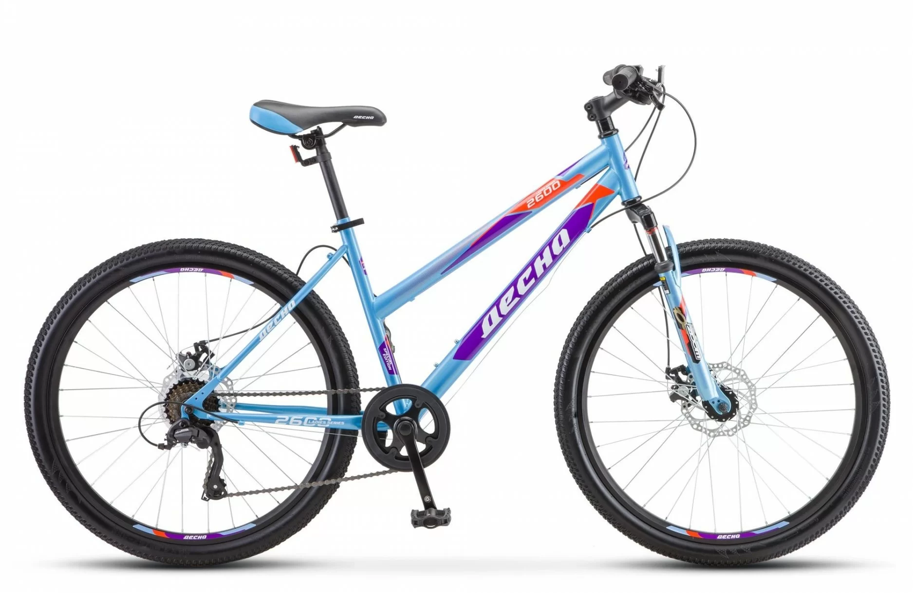 Фото Велосипед Десна-2600 MD 26" (2020) голубой/фиолетовый V010 со склада магазина СпортСЕ