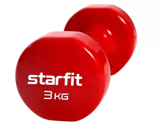 Фото Гантели виниловые 3 кг StarFit Core DB-101 красный (пара) УТ-00020385 со склада магазина СпортСЕ