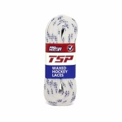 Шнурки хоккейные 274см с пропиткой TSP Hockey Laces Waxed white 2152