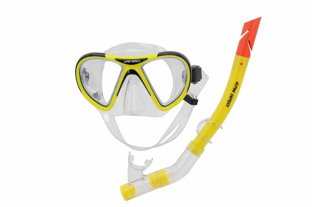 Фото Набор для плавания Alpha Caprice (маска+трубка) MS-1399S24 ПВХ желтый со склада магазина СпортСЕ