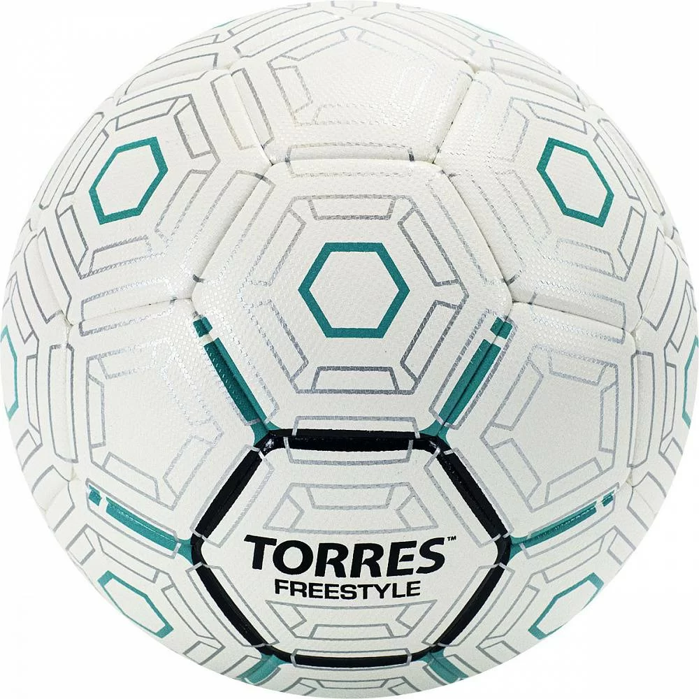 Фото Мяч футбольный Torres Freestyle р.5 32 п. PU-Microfi термосшивка бело-серебристы F320135 со склада магазина СпортСЕ