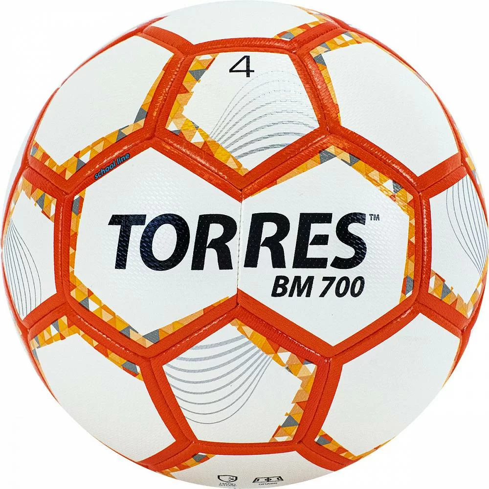 Фото Мяч футбольный Torres BM 700 р.4 32 п PU гибрид. сшив. беж-оранж-сер F320654 со склада магазина СпортСЕ