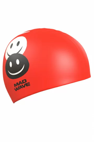 Фото Шапочка для плавания Mad Wave Emoji Junior Red M0573 08 0 05W со склада магазина СпортСЕ