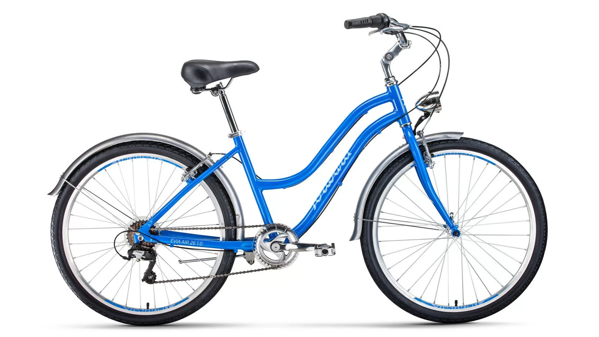 Фото Велосипед Forward Evia Air 26 1.0 (2020) синий/белый RBKW08667002 со склада магазина СпортСЕ