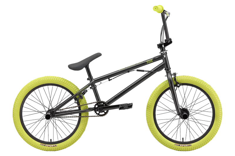 Фото Велосипед Stark Madness BMX 3 (2024) антрацит. матовый/антрацит. глянц., зеленый/хаки со склада магазина СпортСЕ