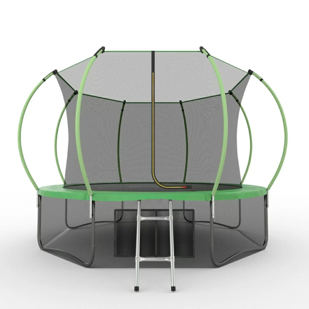 Фото EVO JUMP Internal 12ft (Green) + Lower net. Батут с внутренней сеткой и лестницей, диаметр 12ft (зеленый) + нижняя сеть со склада магазина СпортСЕ