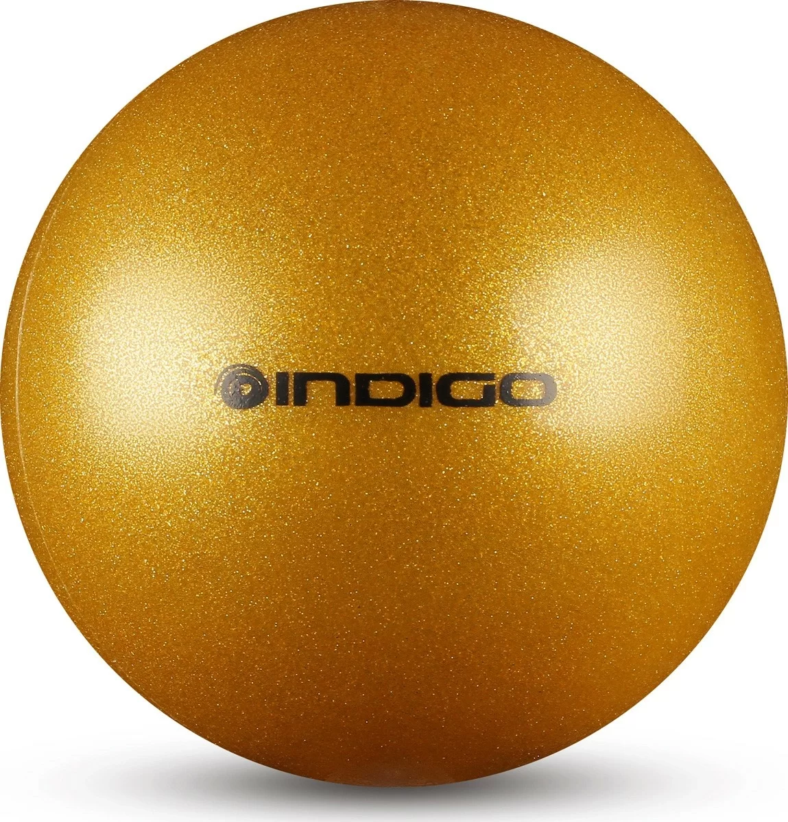 Фото Мяч для художественной гимнастики 15 см 300 г Indigo металлик золотой с блестками IN119 со склада магазина СпортСЕ