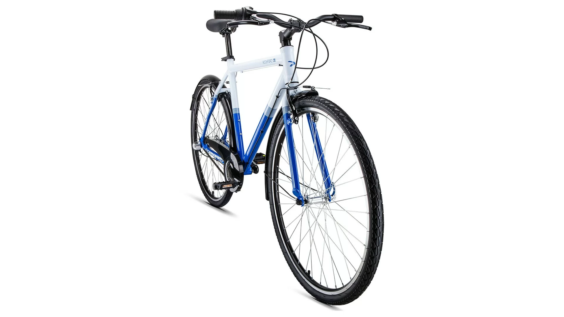 Фото Велосипед Forward Rockford 28 (3ск 540мм) (2019) белый/синий со склада магазина СпортСЕ