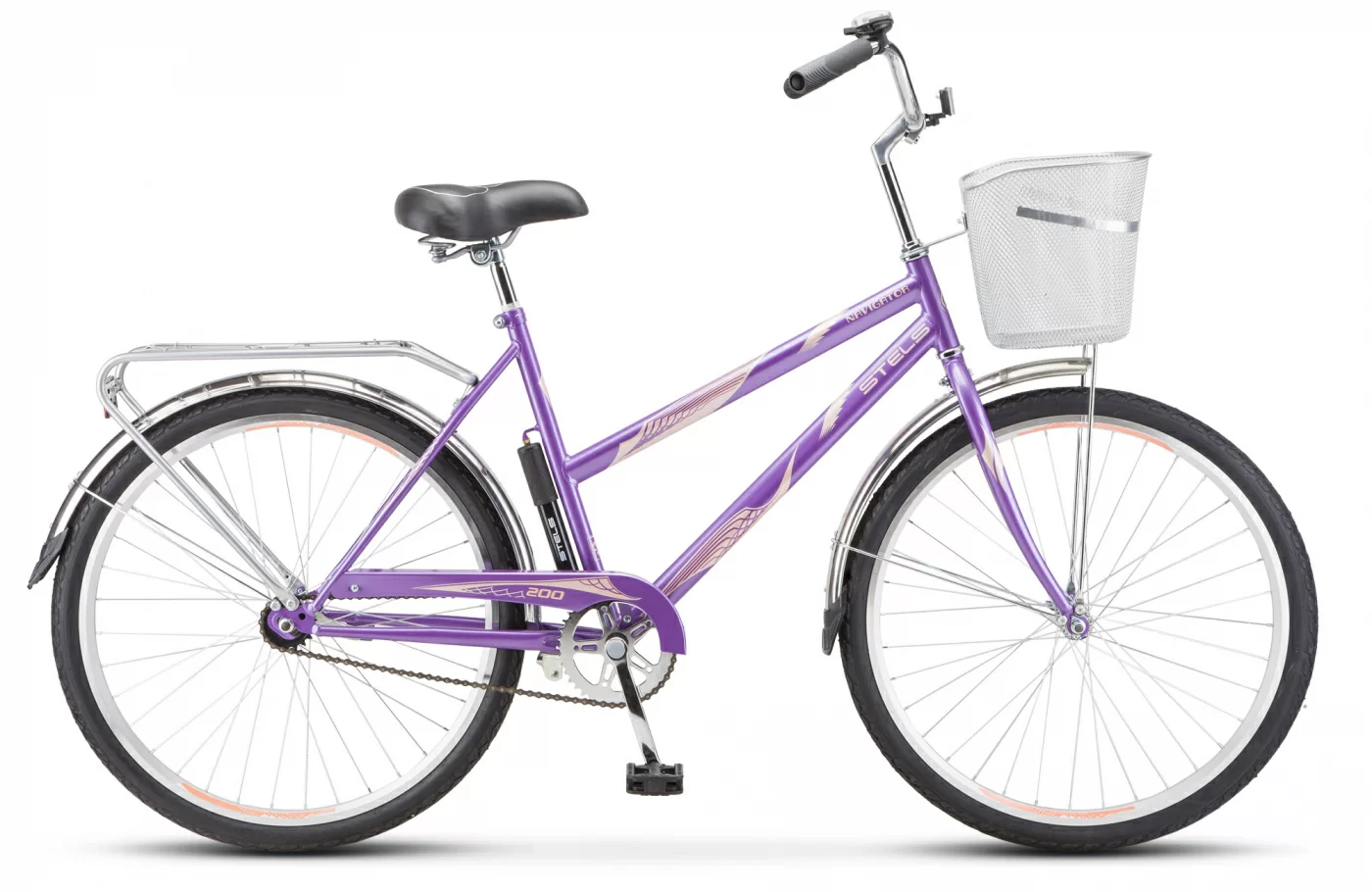 Фото Велосипед Stels Navigator-200 Lady 26" (2021) фиолетовый Z010 со склада магазина СпортСЕ