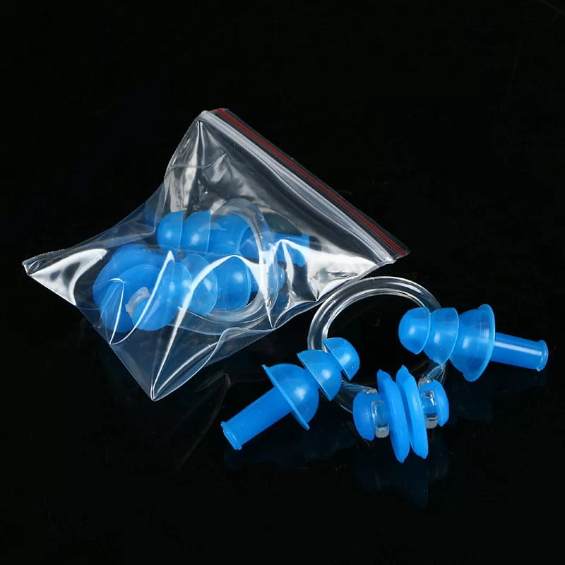 Фото Набор для плавания E36868-1 zip-lock беруши и зажим для носа синий 10020487 со склада магазина СпортСЕ