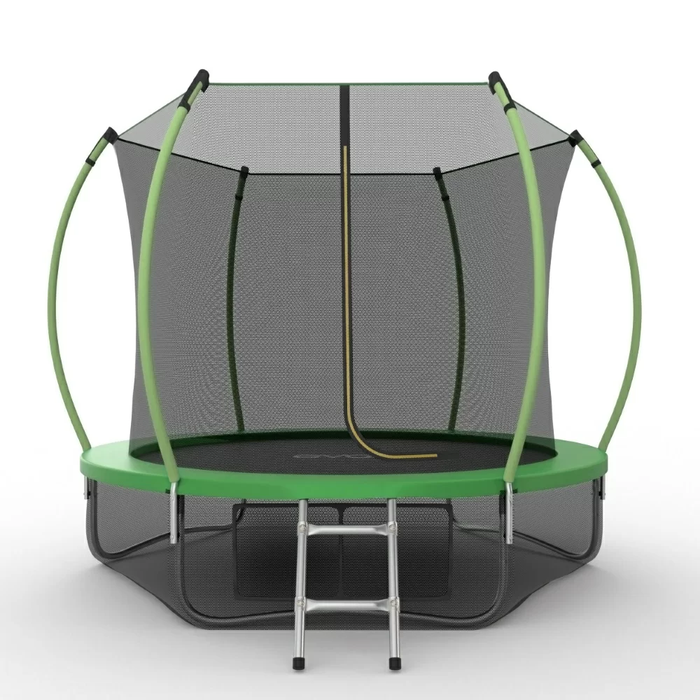 Фото EVO JUMP Internal 10ft (Green) + Lower net. Батут с внутренней сеткой и лестницей, диаметр 10ft (зеленый) + нижняя сеть со склада магазина СпортСЕ