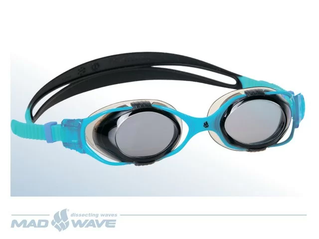 Фото Очки для плавания Mad Wave Precize черн/голуб M0451 01 0 04W со склада магазина СпортСЕ