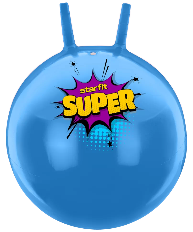 Фото Мяч-попрыгун 45 см StarFit GB-0401 Super 500 гр с рожками голубой (антивзрыв) 16556 со склада магазина СпортСЕ