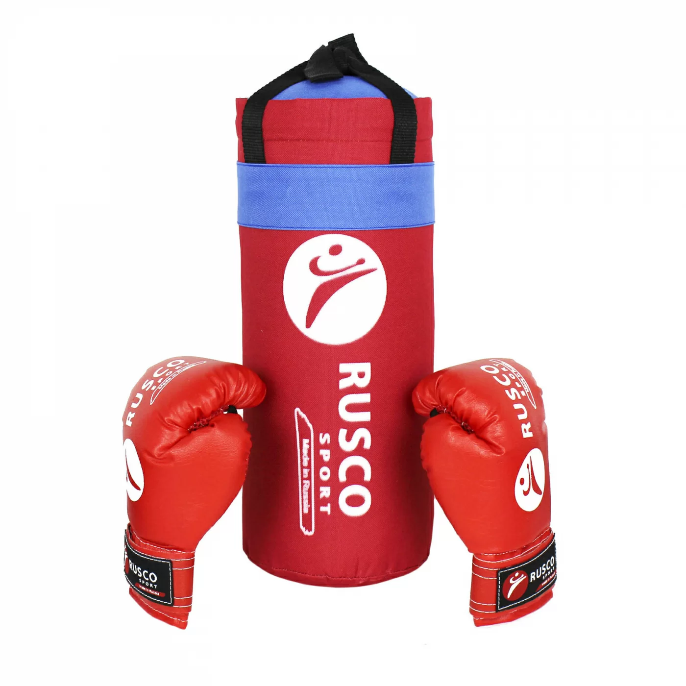Фото Набор боксерский для начинающих RuscoSport (мешок 13 кг + перчатки бокс. 6 oz) красный со склада магазина СпортСЕ