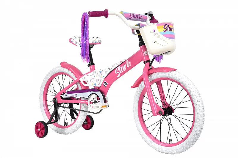 Фото Велосипед Stark Tanuki 18 Girl (2023) розовый/фиолетовый/черный со склада магазина СпортСЕ